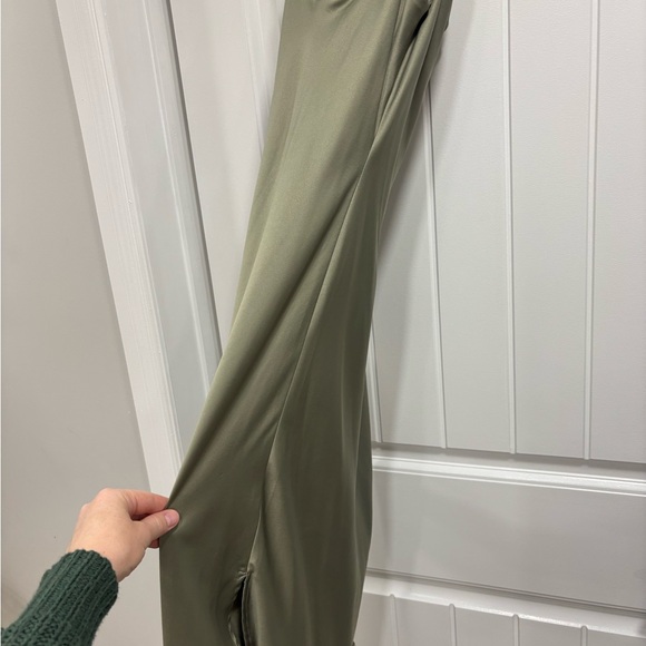 Dynamite Asymmetrical Cowl Neck Olive Dress - Picture 4 of 5